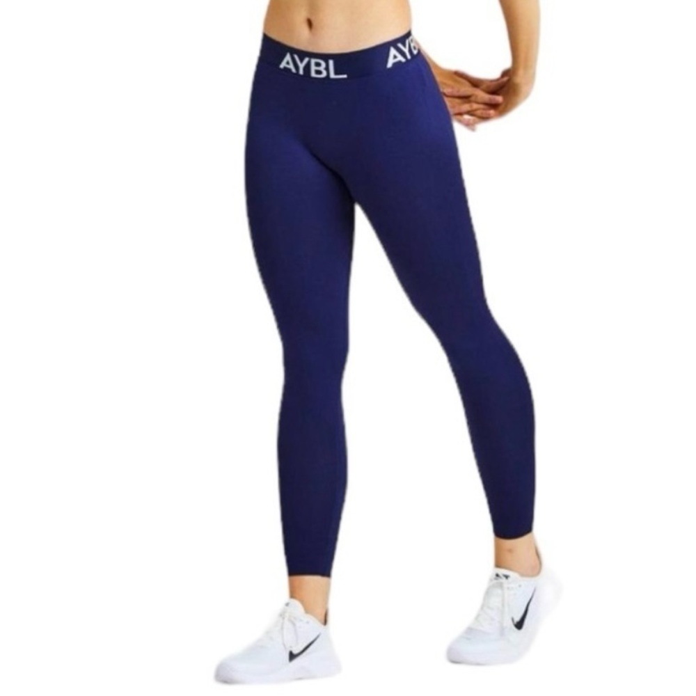 AYBL Navy Staple Seamless Low Rise Athletic Leggings - small